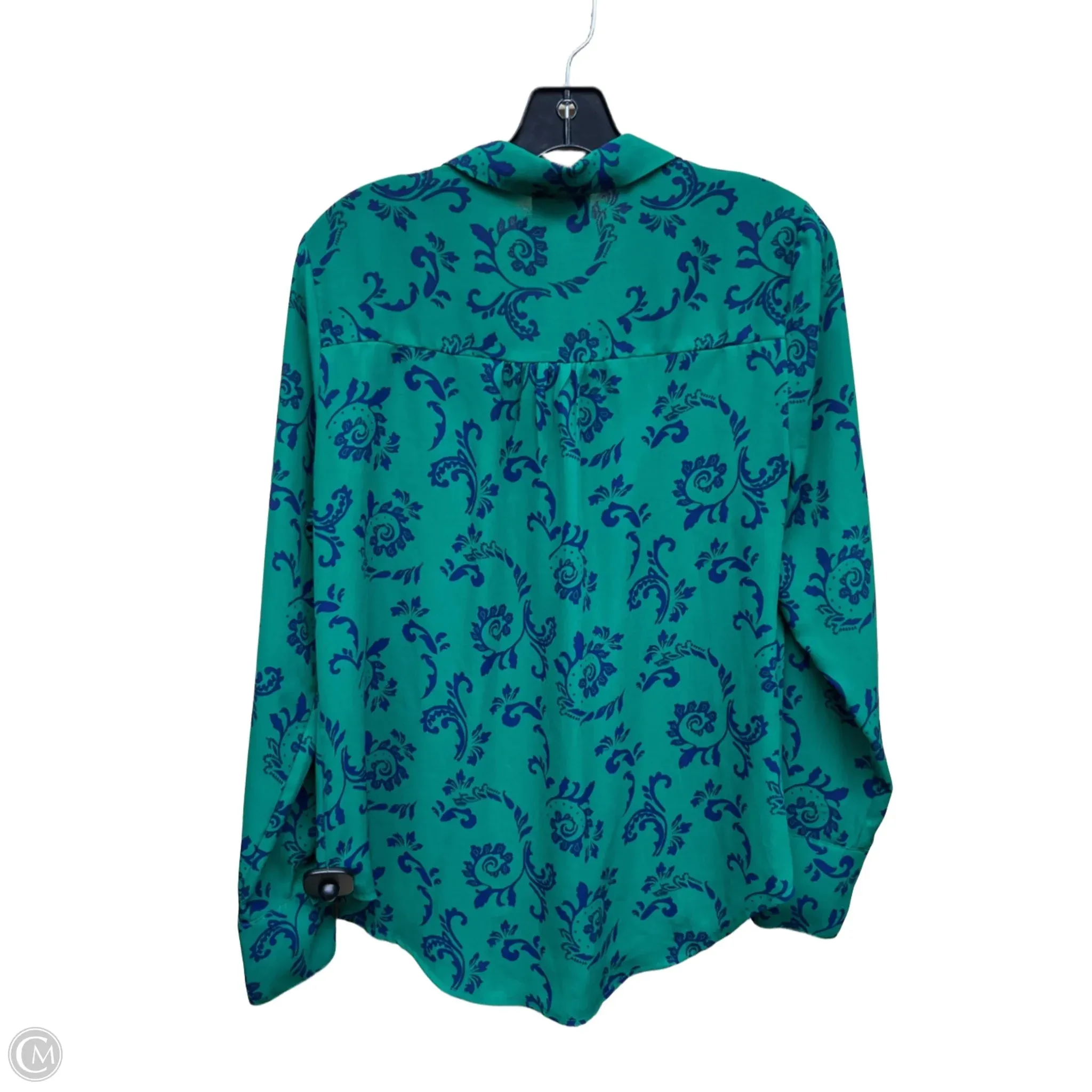 Top Long Sleeve By Liz Claiborne In Blue & Green, Size: M