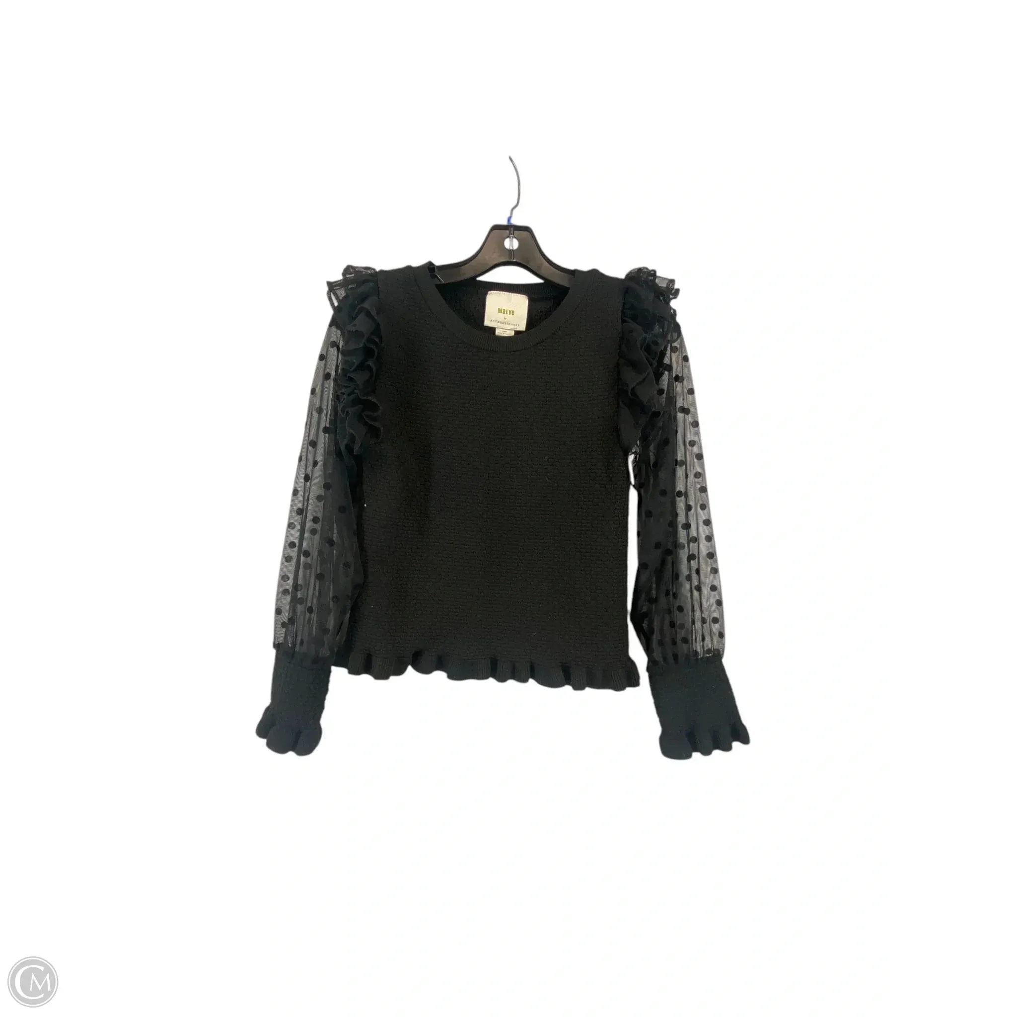 Top Long Sleeve By Maeve In Black, Size: S