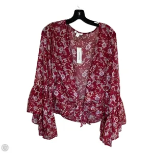 Top Long Sleeve By Miami In Red, Size: Xl