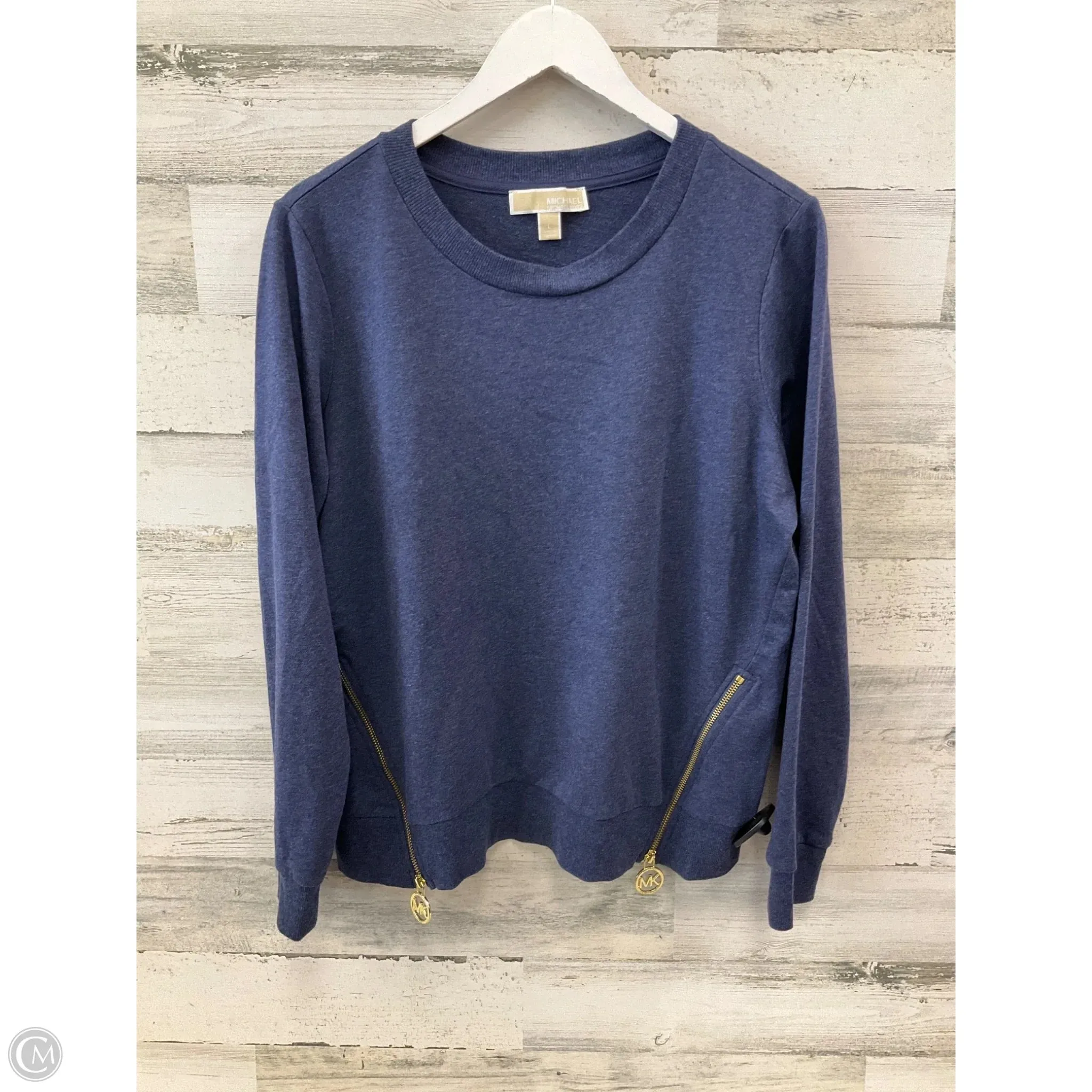 Top Long Sleeve By Michael By Michael Kors In Blue, Size: L