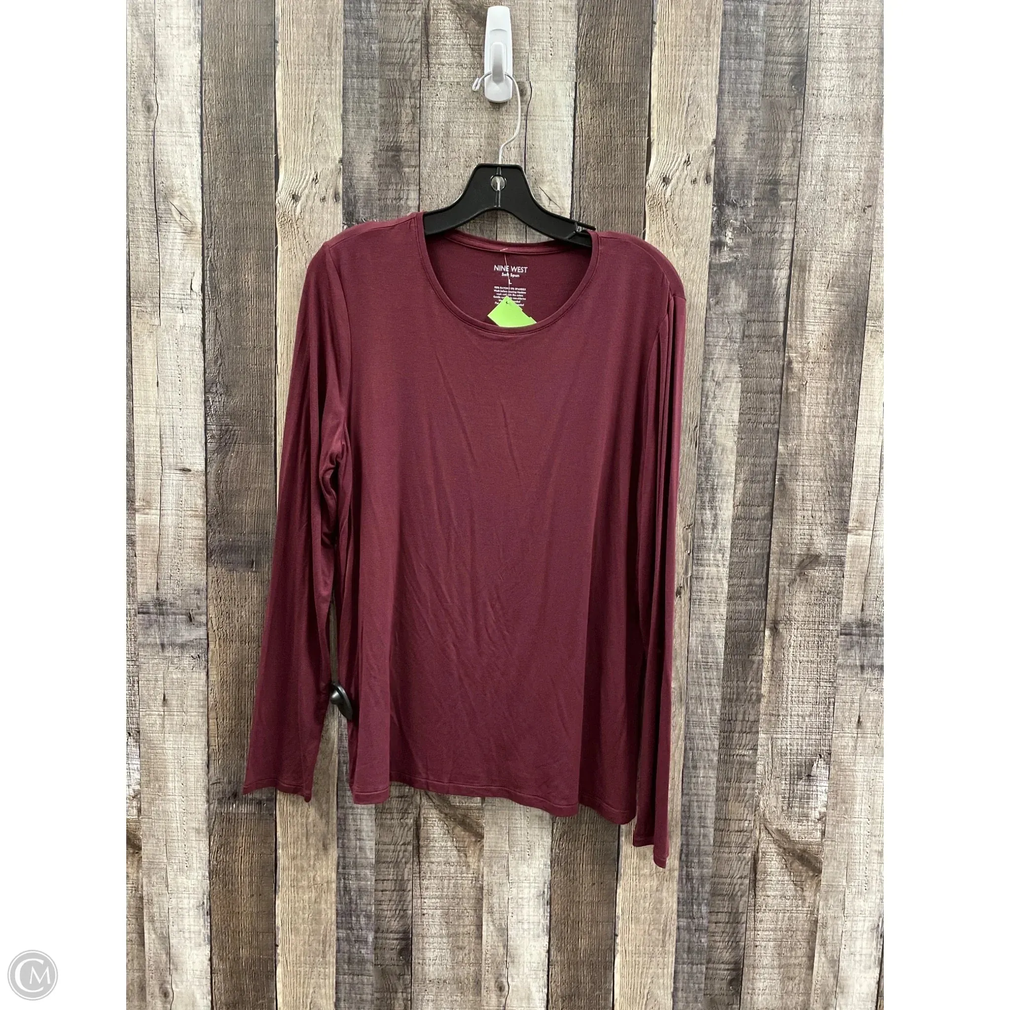 Top Long Sleeve By Nine West In Red, Size: L