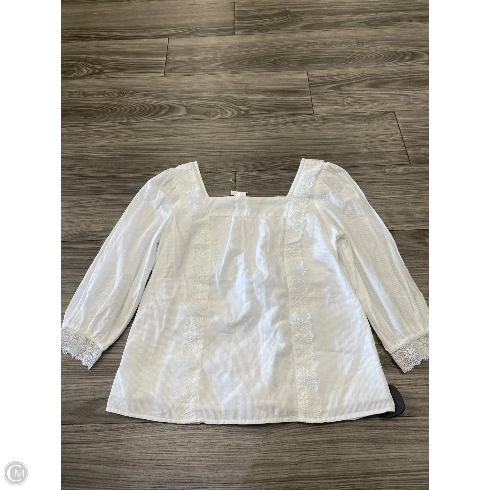 Top Long Sleeve By Talbots In White, Size: S
