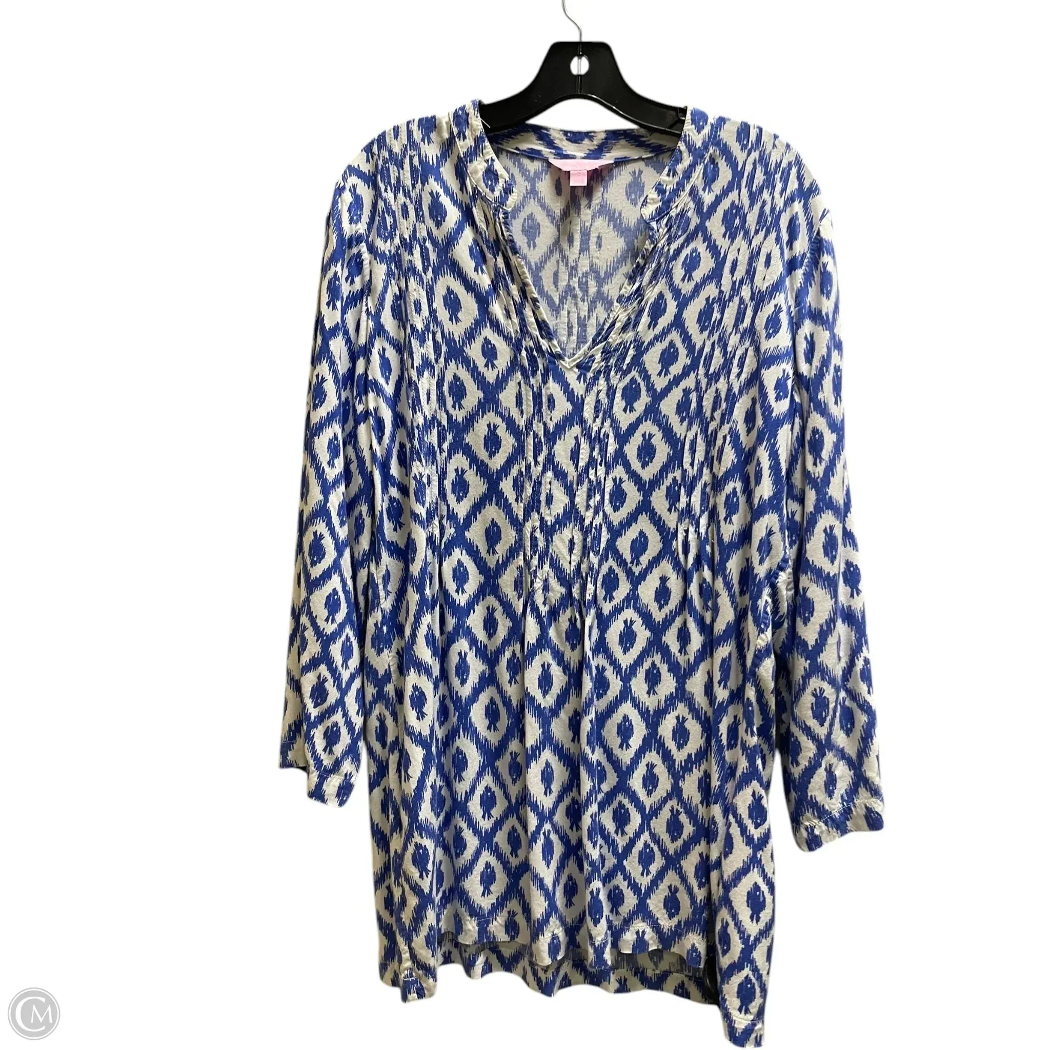 Top Long Sleeve Designer By Lilly Pulitzer In Blue, Size: L