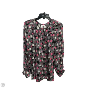 Top Long Sleeve Designer By Milly In Black & Pink, Size: 8