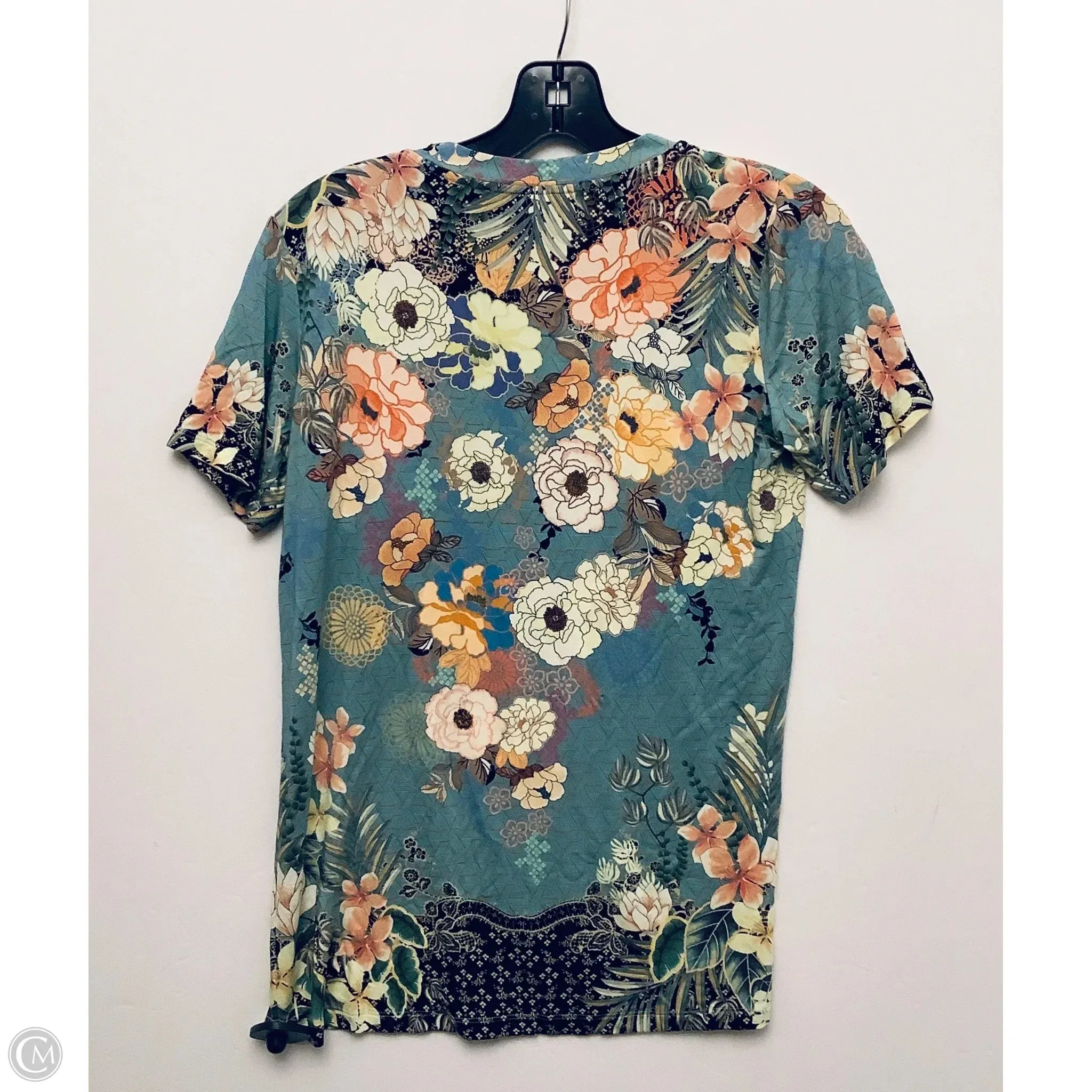 Top Short Sleeve By Johnny Was In Teal, Size: S