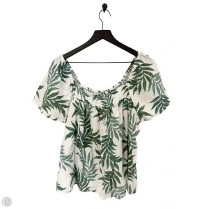 Top Short Sleeve By Joyspun In Green & White, Size: L