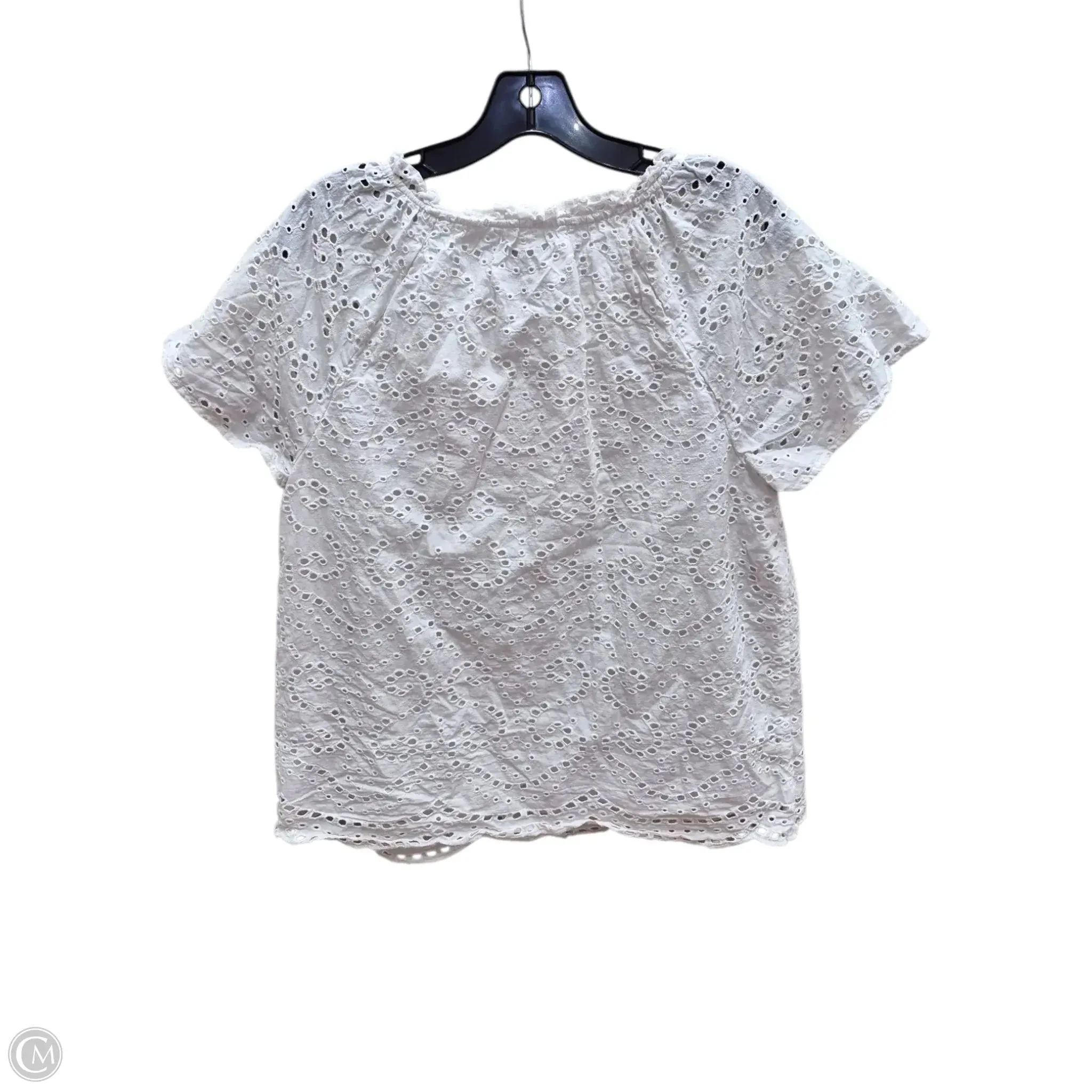 Top Short Sleeve By Talbots In White, Size: L