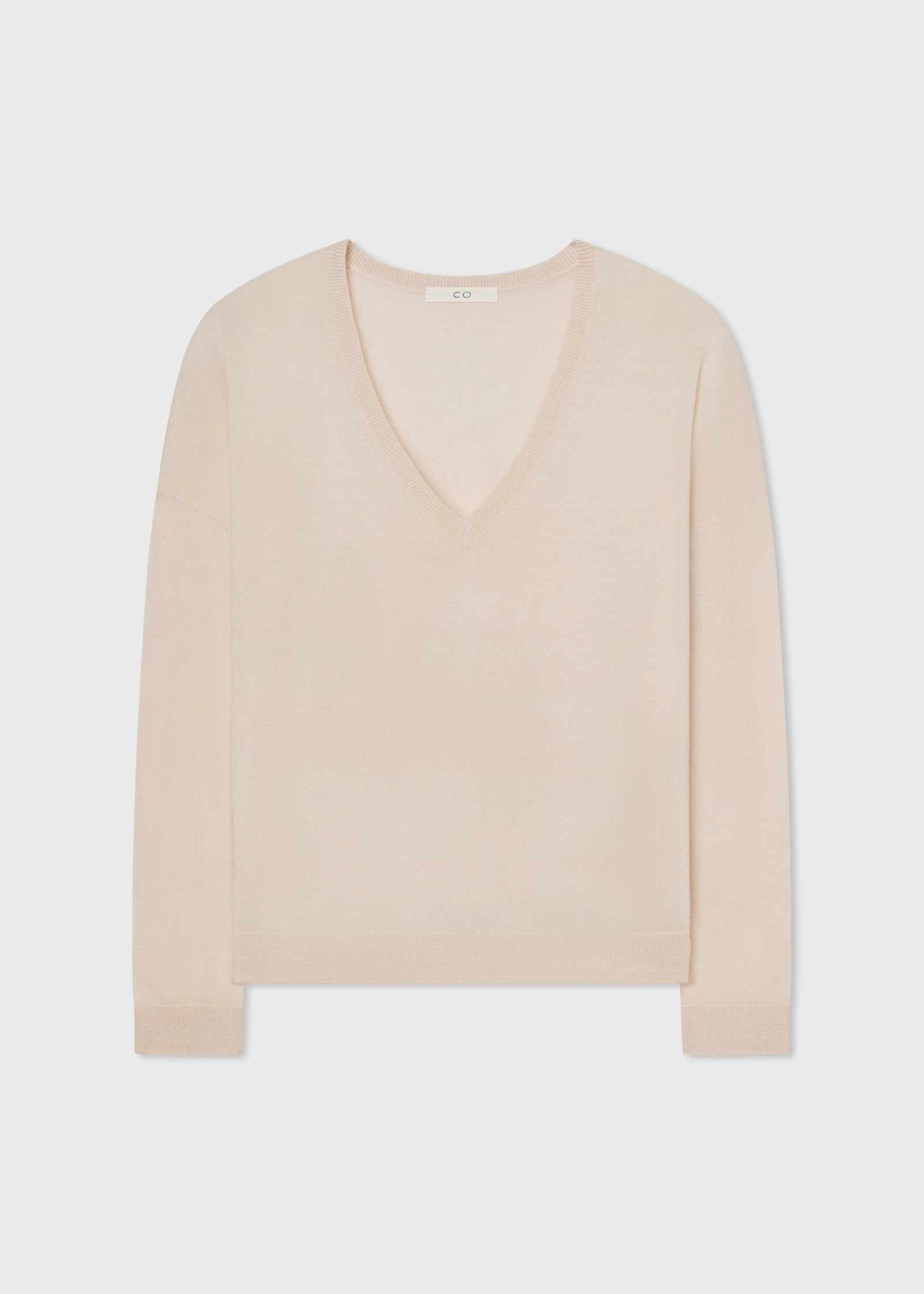 V-Neck Sweater in Fine Cashmere - Whisper Pink
