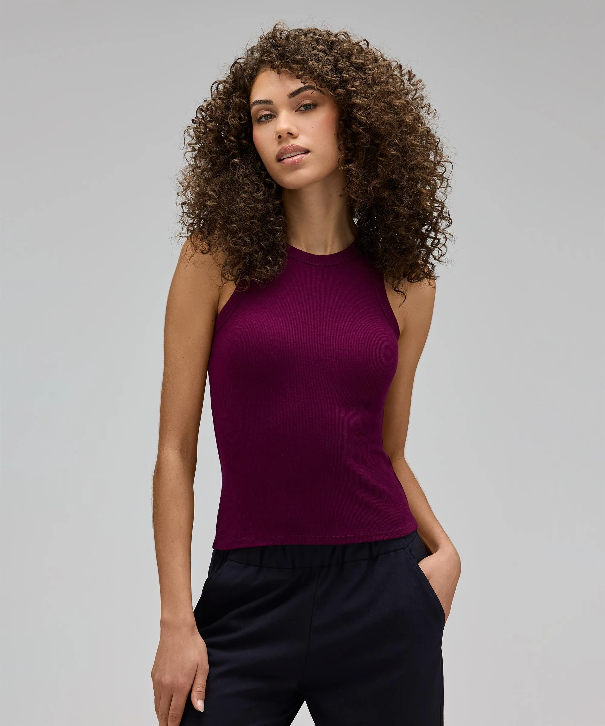 Women's Merino Ribbed Racer Tank