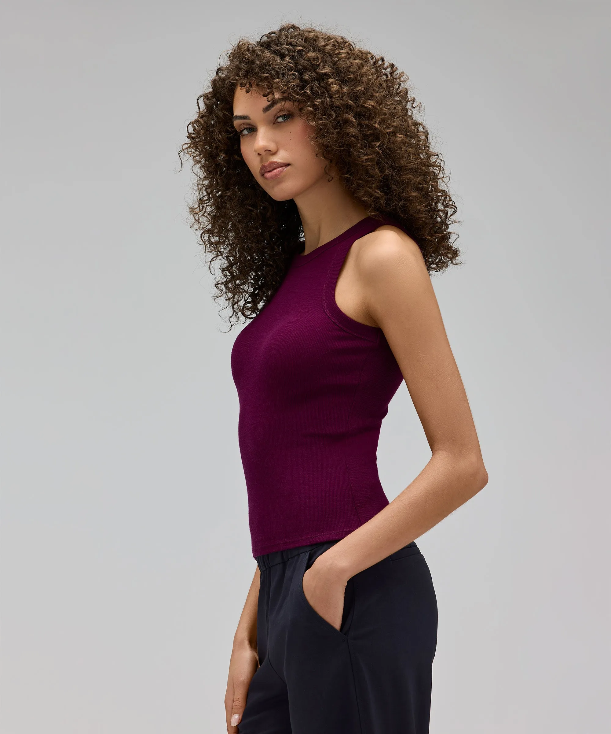 Women's Merino Ribbed Racer Tank