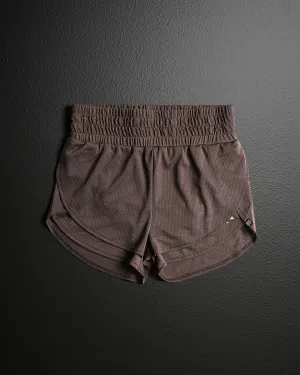 WOMENS MOMENTUM MESH SHORTS - EARTH