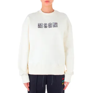 Women's Msgm Lynx Printed Sweatshirt White