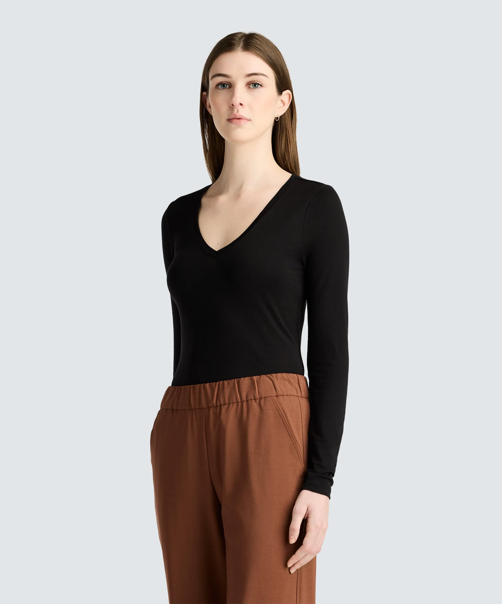 Women's Slim Merino Long Sleeve V-Neck